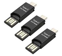 Kznifmk 3X Adaptador de Lector de Tarjetas USB 3.1 Tipo C USB-C Una Micro-SD TF para PC Celular