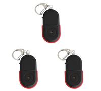 Kznifmk 3X Buscador Llaves de Silbato Anti-Perdida Localizador de Llaves de Etiqueta Inteligente de Alarma InaláMbrica Rastreador de Rastreador de Luz LED con Sonido de Silbido