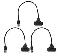 Kznifmk 3X Cable Adaptador de Disco Duro USB de 3,0 A 2,5 Pulgadas A Convertidor USB 3.0 - Negro