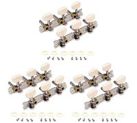 Kznifmk 3X Clavijas de Afinación de Guitarra Vintage Chapado en Clavijeros Claves de Afinación Sintonizadores de Un Solo Orificio para Guitarra Clásica 3L