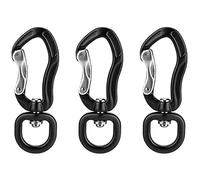 Kznifmk 3X Clip de Mosquetón Giratorio Giratorio de 360 °, Mosquetón Multifuncional de Aleación de Aluminio con Hebilla D para Acampar Al Aire Libre