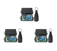 Kznifmk 3X DC 12V 10A 1Ch Control Remoto Inalambrico Receptor Transmisor 2 Botones Control Remoto A Prueba de Agua 433 Mhz