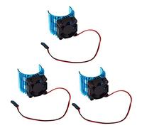 Kznifmk 3X Disipador de Metalico con Ventilador de Enfriamiento de 5V para 1/10 RC Coche 540 550 3650 Tamano Motor