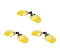 Kznifmk 3X Gafas de Conduccion de Vision Con Clip Sin Lente Amarilla Rectangulo