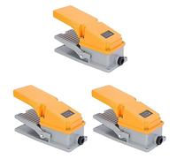 Kznifmk 3X Interruptor de Pie Lt4 Interruptor de Pedal de Estuche de Aluminio para Herramienta de Maquina Control de Contacto de Plata