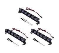 Kznifmk 3X Kit de Barra de Luz de Coche RC 6 LED Luces de Techo de Carcasa de Cuerpo para 1/10 Accesorios de Camión RC Crawler