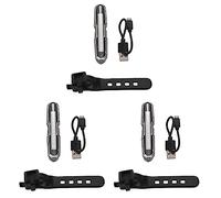 Kznifmk 3X LED Luz de de Bicicleta Rojo Y Azul USB Recargable Impermeable Súper Brillante Luz de Emergencia Multiusos