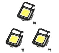 Kznifmk 3X Linterna COB, Recargable Brillante de 500 LúMenes, Mini Linterna, 3 Modos de Luz con Abrebotellas para Pescar, Acampar