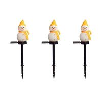 Kznifmk 3X MuñEco de Nieve Luces Solares Navidad con EnergíA Solar LED MuñEco de Nieve DecoracióN de Luz LáMparas de Estaca de JardíN Al Aire Libre Navidad Amarillo
