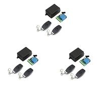 Kznifmk 3X Receptor de Interruptor Inalámbrico de 433 MHz CC 12V Módulo Receptor de Relé único con 2 Piezas Control Remoto Inalámbrico Universal
