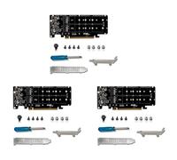 Kznifmk 3X Tarjeta de ExpansióN PCIE 4.0 Dual-Disk PCIeX16 una M.2 M-Key NVME SSD, Compatible con 4 NVMe M.2 M Key 2280 SSD