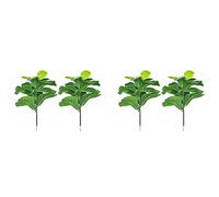 Kznifmk 4 Piezas de Hoja de Violín Artificial Higuera de 19,6 Pulgadas Plantas de Imitación Ficus Arbusto Verde para la Decoración del Patio de la Boda Al Aire Libre