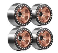 Kznifmk 4 Piezas de Metal de 1,9 Pulgadas con Borde de Rueda Beadlock para 1/10 Coche Trepador de Control Remoto para SCX10 Pro Capra TRX4/ D90 A