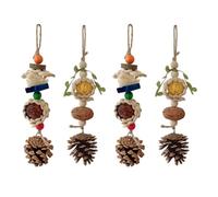 Kznifmk 4 Piezas Juguete para Masticar Pájaros, Divertido Juguete Cuerda Algodón para Loros,Juguete para Morder Pájaros,Juguete Desgarro para Cacatúas,Juguetes Entrenamiento para Mascotas