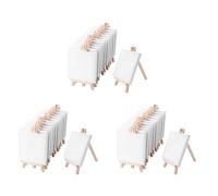 Kznifmk 4 por 4 Pulgadas Mini Lona y 8 X 16Cm Mini Conjunto de Caballete de Madera por Pintando Dibujando Suministros para Artistas de Estudiante de Colegio,Paquete de 36