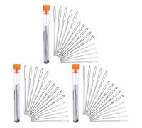 Kznifmk 45 Piezas Agujas Romas Acero Inoxidable Agujas de Tejer Hilados de Ojos Grandes Agujas de Coser, 3 Tamaños