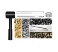 Kznifmk 480 Juego de Remaches de, 4 Colores, 3 Tamaños, para Ropa de, Zapatos y Botas de