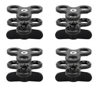 Kznifmk 4X Abrazadera de Bola 3 Agujeros Luces de Buceo Brazo Bola Mariposa Clip Soporte de Montaje para Cámara de Acción Linterna Trípode, Negro