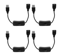 Kznifmk 4X Cable de Extensión USB Una Macho Una Hembra con Interruptor Encendido/Apagado
