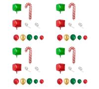 Kznifmk 4X de Globo de Navidad Caja Roja de Verde Globos de Caramelo Garland Cono Explosión Globos de Papel de Estrella Decoración de Navidad