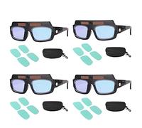Kznifmk 4X de Máscara de Soldadura de Oscurecimiento Automático con Energía Solar Gafas de Soldador Lente Anti-