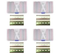 Kznifmk 4X DIN Kit de Bloques de Terminales En Riel, con Conectores Universales Compactos, Barra de Conexión, Tira Marcadora, Tornillos, 28-12 AWG