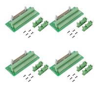 Kznifmk 4X Interfaz del PLC del Enchufe del Bloque de Terminales de la Placa de ConexióN de la Tira del Conector de 40Pin IDC40P con el Soporte, para PLC, Montaje en Carril DIN