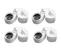 Kznifmk 4X Joyeros Lente Vidrio Lupa 40X 25mm Lupa de Ojo 2 Luces LED