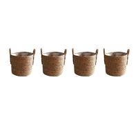 Kznifmk 4X Macetas Maceta de Pasto Marino Cesta Cubierta de Maceta Tejida Recipiente para Plantas Florero Basura de Mimbre