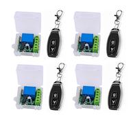 Kznifmk 4X MóDulo de Relé de un Solo Canal de 12 V CC Interruptor InaláMbrico Universal Receptor de Relé + Mando A Distancia de 2 Canales