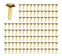 Kznifmk 4X Sujetadores de Papel de LatóN de 1/2 Pulgada, Mini Sujetadores de Papel para Proyectos de Manualidades, Suministros Decorativos para Bricolaje, 8 X 14 mm (Dorado)