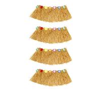 Kznifmk 4X Table Falda Hawaiian Luau Hierba JardÍN Bodas Fiesta DecoraciÓn de Playa Caqui