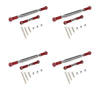 Kznifmk 4X Varilla de Dirección Ajustable de Metal Servo Link Varilla de Tracción para MN D90 D99 MN-90-45 Rojo