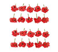 Kznifmk 5 cm 120 Unids Flores Artificiales Amapola de MaíZ Hecho A Mano Pequeña Decoración de la Boda (Rojo)