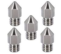 Kznifmk 5 Piezas para Impresora 3D Resistente una Altas Temperaturas M6 Rosca TC4 Boquilla de AleacióN de Titanio, para MK7/8 10/3/5(0,4Mm)