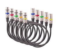 Kznifmk 5 Unids/Set Colorido Cable XLR XLR 3-Pin Macho una Hembra OFC Cobre Doble Blindado para MicróFono Mezclador Amplificador Luz de Escenario
