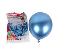 Kznifmk 50 Piezas Globos de Látex Metálicos de 10 Pulgadas, Globos de Perla de Metal Brillantes Cromados Espesos Globos para Decoración de Fiestas, Azul
