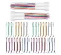 Kznifmk 58 Uds. Aguja para Tapiz Curvada de Ojo Grande con Tubo para Manualidades de Tejido Aguja de Punta Doblada de Ojo Grande Aguja de Tejer de Aluminio