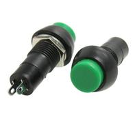 Kznifmk 5pzs Interruptor pulsador momentaneo SPST OFF-(ON) de verde AC 250V/3A
