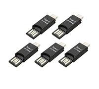 Kznifmk 5X Adaptador de Lector de Tarjetas USB 3.1 Tipo C USB-C Una Micro-SD TF para PC Celular