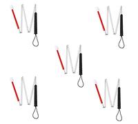 Kznifmk 5X El Bastón Plegable de Aluminio Bastón Plegable de 4 Segundos con Punta Rodante para de Caminar Ciego