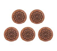 Kznifmk 5X Guitarra de Madera Tapa del Orificio de Sonido de la Boca BúFer de RetroalimentacióN en Bloque de Madera de Caoba para Guitarras Folk AcúSticas EQ, Estilo 1