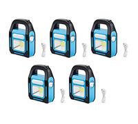 Kznifmk 5X Linterna de Camping LED COB Recargable USB Solar, Carga para Dispositivo