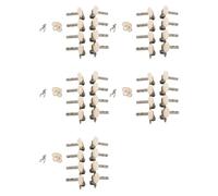 Kznifmk 5X Machines Clavijas de AfinaciÓN de Clavijas de Afinador con Perillas Blancas Perlas 4L 4R para Mandolina