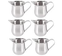 Kznifmk 6 Paquetes Crema de Campana de Acero Inoxidable de 3 Oz Café Exprés Tiro Jarra Espumosa Medidora de Café Latte Art