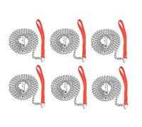 Kznifmk 6 Piezas 1.6M Heavy Duty Cadena de Metal de Perro Walking Lead Leash Clip Red Handle