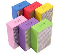 Kznifmk 6 Piezas Almohadillas de Pulido A Mano de Diamante, 60/100/200/400/600/1000 Almohadillas de Lijado de Diamante Herramientas para Azulejos Almohadilla de Pulido Bloque de Lijado