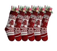 Kznifmk 6 Piezas de Copos de Nieve y áRbol de Navidad NavideñOs Colgantes Bolsas de Regalo Decorativos Bolso Grande de Caramelo NavideñOs