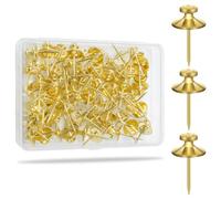 Kznifmk 60 Clavos de Doble Cabeza para Colgar Cuadros, Colgadores de Pared Sin Clavos, Chinchetas para Pared, Dorados