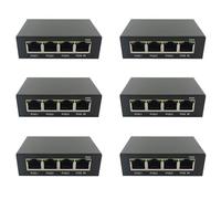 Kznifmk 6X 4 Puertos Gigabit PoE Extender 100/1000M Network Switch Extender IEEE802.3Af/At Plug&Play para PoE Switch NVR IP Camera Ap